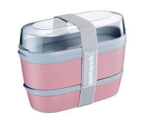 Westmark Lunch box Maxi - Boîte compartimentée style bento, bacs de 760, 830 et 425 ml pour meal prep, école et bureau, compatible micro-ondes, fabriquée en Allemagne - Rose