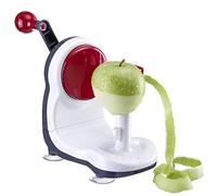 Westmark Machine à Éplucher les Pommes, avec Pieds à ventouses, Plastique/Acier inoxydable, Loop, Blanc/gris foncé/rouge, 97082260