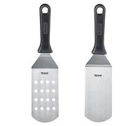 Westmark Master Line 133722E6 2-Piece Professional Spatula/Grill Spatula (Angled, Flexible) with Perforated and Closed Blade, Stainless Steel/Plastic, Black/Silver