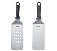 Westmark Master Line 134122E6 Spatule professionnelle avec lame perforée et fermée Acier inoxydable/Plastique Noir/Argent 2 pièces