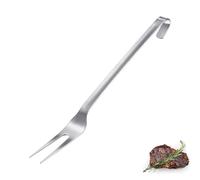 Westmark Meat Fork Pro - Fourchette à découper en acier inoxydable avec longues dents et crochets de suspension - Idéal pour griller, rôtir et cuisines professionnelles - Argent, 38 cm