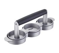 Westmark Mini machine à hamburger, forme 3 mini patties (diamètre : environ 6,5 cm) en même temps, aluminium/plastique, trio, argent/noir, 62232260