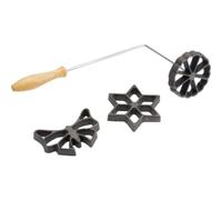 Westmark Moules à Gaufres, 3 Motifs, Avec Livre de Recettes, Taille des Moules : 7 - 9 cm, Acier/Bois, Argent/Brun Clair, 32242260