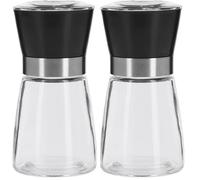 Westmark Moulin à Epices, Broyeur en Céramique, Ajustement Progressif, Verre/Plastique, Noir/Argent/Transparent, 63542260 (Lot de 2)