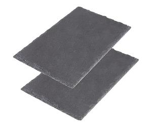 Westmark Naturschiefer-/Servierplatten, 2 Stück, Rechteckig, Fläche: je 30 x 20 cm, Schiefer, Tapas + Friends, 694022E3