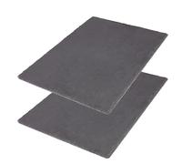 Westmark Naturschiefer-/Servierplatten, 2 Stück, Rechteckig, Mit Kratzschutz, Fläche: je 40 x 30 cm, Schiefer, Tapas + Friends, Anthrazit, 693422E3