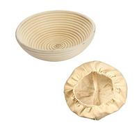 Westmark panier à fermentation, panier à fermentation rond + couvercles, rotin/coton, beige clair/beige, 3206227B