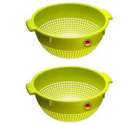 Westmark Passoires - Deux grandes Passoires avec 2 Alvéoles de Préhension et 4 Encoches de Fixation pour le lavage et l'égouttage - Vert pomme, plastique, Ø 24 cm