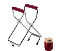 Westmark Pince à bocal 10532270 – pour bocaux jusqu'à 18 cm – acier/plastique chromé, argenté/rouge