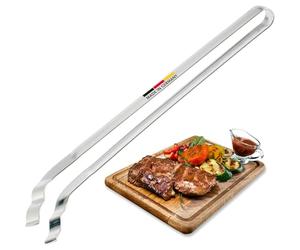 Westmark Pince à Grillade, Pince à Saucisses et à Servir avec extrémités serties et courbées, Acier inoxydable, longueur : 33,9 cm, Argenté, 12742270
