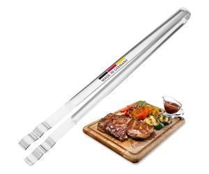 Westmark Pince à grillade, Pince à Saucisses et de Service avec des extrémités serties, Acier inoxydable, longueur : 35,4 cm, Argenté, 12752270