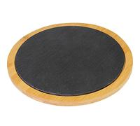 Westmark Planche de service ronde en bambou et ardoise naturelle - Surface : Ø 28 cm - Bambou/ardoise - Tapas + Friends - Marron clair/anthracite - 696122E1