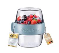 Westmark Pocketbox Mini, boîte pratique Meal-Prep to go, idéale pour les yaourts, fruits, légumes, snacks, 400 ml (2 x 200 ml), sans BPA, bleu