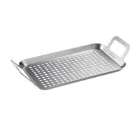 Westmark Poêle à griller plate et petite - Pratique pour griller des légumes, de la viande et d'autres friandises, durable, passe au lave-vaisselle - Acier inoxydable - Blanc