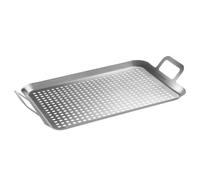 Westmark Poêle grill plate & grande - Pratique pour griller légumes, viandes et autres friandises, durable, passe au lave-vaisselle - Acier inoxydable