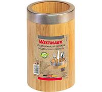 Westmark Porte-ustensiles/Organisateur de Cuisine, rond, Rond en Aluminium, Dimensions: ø10 x 16 cm, Bambou/Acier Inoxydable, Tapas + Friends, Brun/Argent, 69852270