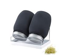 Westmark Pot à Germes, Pot de Germination Lot de 2 - Pots de Germination avec Couvercle, Tamis en Acier Inoxydable et Égouttoir - pour Germes, Micropousses, 950 Ml, Verre