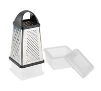 Westmark Râpe carrée avec plateau collecteur, hauteur : 25 cm, acier inoxydable/plastique, argenté/noir, 11882260