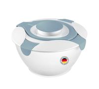 Westmark récipient à salade avec poignées et réservoir intégré pour la sauce vinaigrette, capacité : 6,5 litres, plastique, Praktika, transparent/blanc/bleu, 2422227B