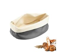 Westmark Sac à Pain Ovale - Corbeille à Pain en Tissu pour Pain, Petits Pains, Pâtisseries et Fruits - Rangement à Pain Moderne en Coton - Anthracite/Beige, 25 x 18 cm