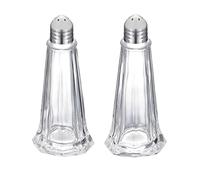 Westmark Salière et Poivrière, Set de 2, Capacité : env. 40 ml, Verre/Acier Inoxydable, New York, Argent/Transparent, 65262270