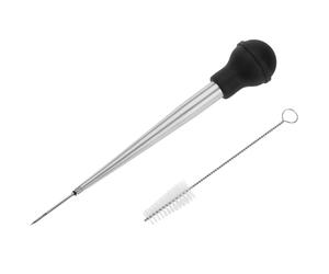 Westmark Seringue à Jus/Sauce, avec brosse de nettoyage, longueur : 27,5 cm, acier inox/silicone/PA, argenté/noir, 61402260