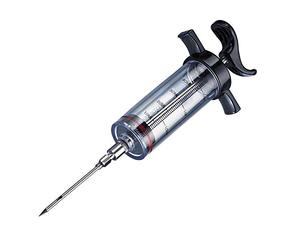 Westmark Seringue à Marinade avec Aiguille amovible, longueur : 22,5 cm, Avec échelle de graduation jusqu'à 1,5 oz/50 ml, plastique/acier inoxydable, transparent/noir, 61422280