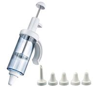 Westmark Seringue de décoration 180 ml – 5 douilles – plastique/acier inoxydable – transparent/blanc