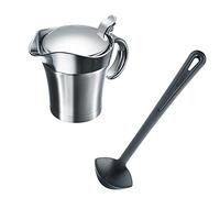 Westmark Service à Sauces, 2 pièces, 1 Saucière isotherme avec Couvercle Rabattable, 0,5 L + 1 Louche Gentle, Longueur : 29 cm, Acier inoxydable/ABS/PP/PA, Argenté/noir, 622422E6