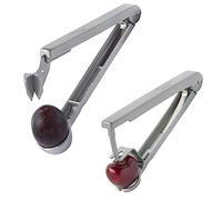 Westmark Set: 1 Dénoyauteur à Cerises + 1 Dénoyauteur à Prunes pour des Fruits prêts à être Cuisiner, Aluminium, Revêtement alimentaire, Lame en Acier inoxydable, Kernex et Steinex, Argenté, 401022E6
