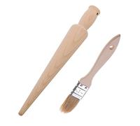 Westmark Set : 1 moule à gaufres + 1 pinceau à pâtisserie en bois marron clair Woody 300522E6