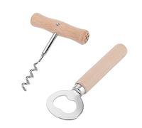 Westmark Set : 1 tire-bouchon (spirale avec âme) + 1 décapsuleur, bois/acier, boisé, marron clair/argent, 100822E7