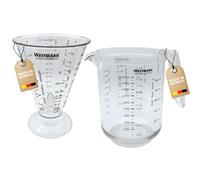 Westmark Set, 2 pièces : 1 Pichet gradué + 1 Gobelet gradué avec Cône de Mesure fin, en plusieurs langues et avec différentes Unités de mesure