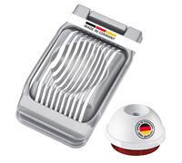 Westmark Set, 2pcs, 1 Coupe-œuf pour Tranches Rondes et Ovales + 1 Pique-oeuf, Aluminium/inox/plastique, Duplex, Argenté/rouge/blanc, 102022E6