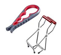Westmark Set, 2pcs : 1 Ouvre-Couvercle Universel + Pince à Bocal, Plastique et Acier de qualité supérieure, Anthracite/argenté/rouge, 105322E7
