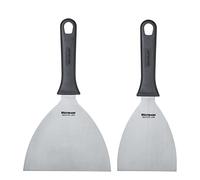 Westmark Set, 2tlg.: 2 Profi-Schaber/Grill-Spachtel (Gerade, Starr, Geschlossen) in 2 Größen, Rostfreier Edelstahl/Kunststoff, Master Line, Schwarz/Silber, 133122E6