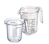 Westmark Set de 2 Pièces, Pichets gradués 0,5 L et 1 L , Graduations multilingues, plastique, Gerda, Transparent, 306422E6