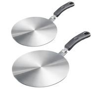 Westmark Set de plaques d'adaptation pour induction - Pour l'utilisation d'ustensiles de cuisine traditionnels adaptés à l'induction, plaque avec poignée - Acier inoxydable, 14 cm plus 24 cm