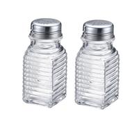 Westmark Set de salière et poivrière Porto - Set pratique pour le sel et le poivre, idéal pour la restaurant ou la table à la maison - Acier inoxydable, verre