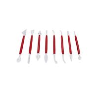 Westmark Set d'Ebauchoirs/ de Modellage pour Massepain et Fondant, 8 pièces, plastique, rouge/blanc, 30362280
