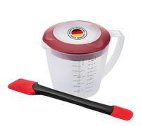 Westmark Set Pâtisserie à 2 Pièces, Gobelet Mélangeur avec Couvercle, "Helena", 1,4 L et Racloir à Pâte "Duo", plastique/silicone, Helena, Duo, Transparent/Rouge/Noir, 310522E6
