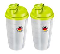 Westmark Shaker à sauces "Mixery", 2 Pièces - Grands Shakers avec Disque de Mixage Amovible et Échelle de Mesure pour la Préparation de Vinaigrettes et de Shakes - Vert Pomme, 0,5 L