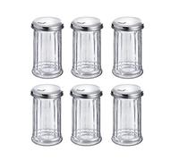 Westmark Sucrier Doseur, 6 Pièces, Capacité : env. 300 ml, Verre/Acier Inoxydable, New York, Argent/Transparent, 652022E2