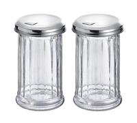 Westmark Sucriers New York, 2 pièces - Idéal pour la restauration ou la maison, 300 ml, verre/acier inoxydable/plastique - Argenté/Transparent, 652022E3