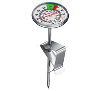 Westmark Thermomètre à lait - Thermomètre de cuisine pratique pour faire mousser le lait de façon optimale, savoureuse mousse de lait pour café, thermomètre barista avec clip - acier inoxydable