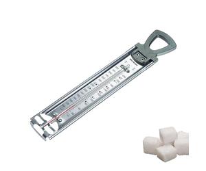 Westmark Thermomètre à Sucre, 1 Pièce - Aide aux Confitures et aux Fruits - Cadre en Acier Inoxydable avec Pince Ajustable, Tube en Verre Robuste - Inox Coloris Argent