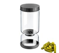 Westmark Verre égouttoir 1 pièce - Verre à égouttoir multifonctionnel pour kimchi et concombres à égoutter et à servir - Transparent-noir, 1300 ml
