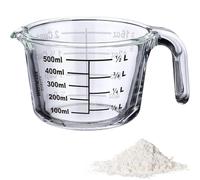 Westmark Verseuse graduée, volume de remplissage 0,5 l, passe au four, au micro-ondes, au congélateur, verre borosilicate, transparent/noir, 30622260