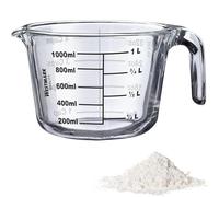 Westmark Verseuse graduée - Volume de remplissage : 1 l - Passe au four, au micro-ondes et au congélateur - Verre borosilicate - Transparent/noir - 30632260