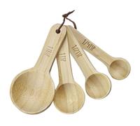 Westmark Woody Lot de 4 cuillères doseuses de qualité supérieure avec inscription, idéales pour les ingrédients secs et les épices, 1, 1/2 et 1/4 cuillères à café et 1 cuillère à soupe - Bambou
